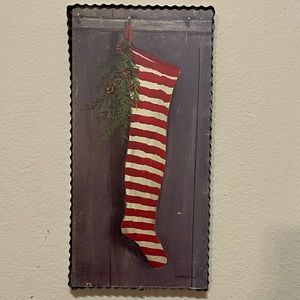 Striped Stocking Print by The Round Top Collection